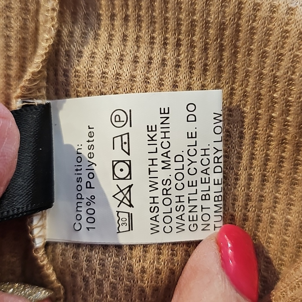 Shein Khaki Pullover with Contrast Sleeves - Picture 5 of 6